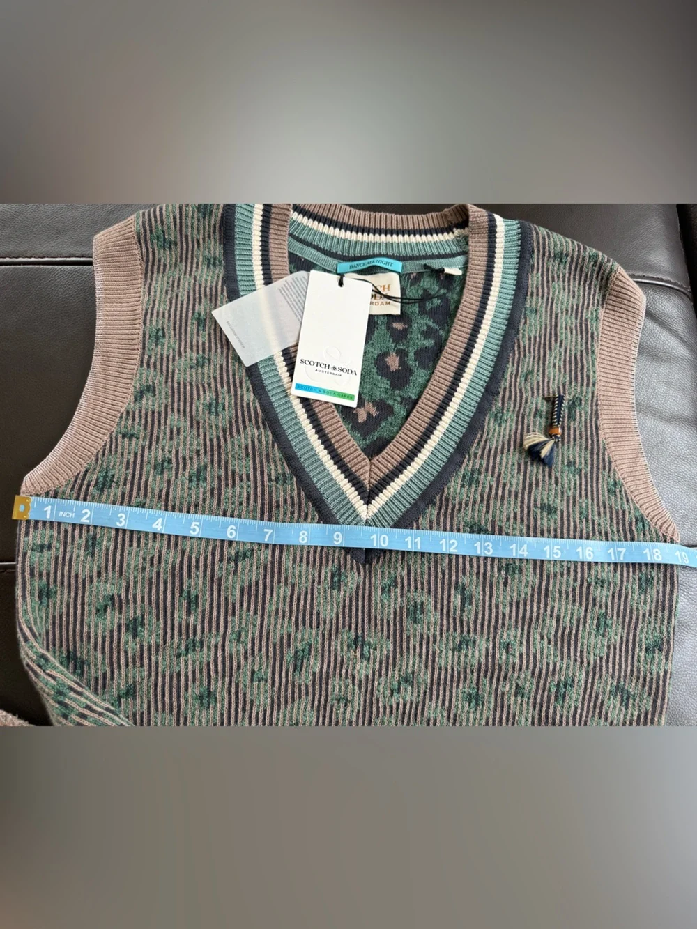 Scotch & Soda Women's Animal Jacquard Knitted Spencer Vest Size XS/S